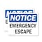 Signmission Emergency Escape, 14 in W x Rectangle, Plastic OS-2PACK-NS-P-1014-L-11787 - alternate 1